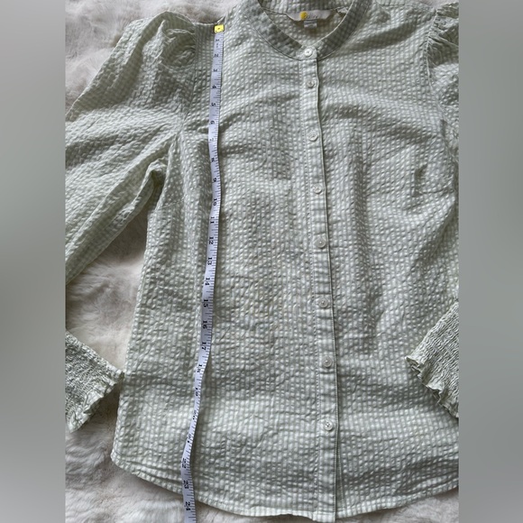 Boden Cotton Feminine Soft Green Check Blouse-Ultra Comfortable and Light-6( S ) - Picture 8 of 9